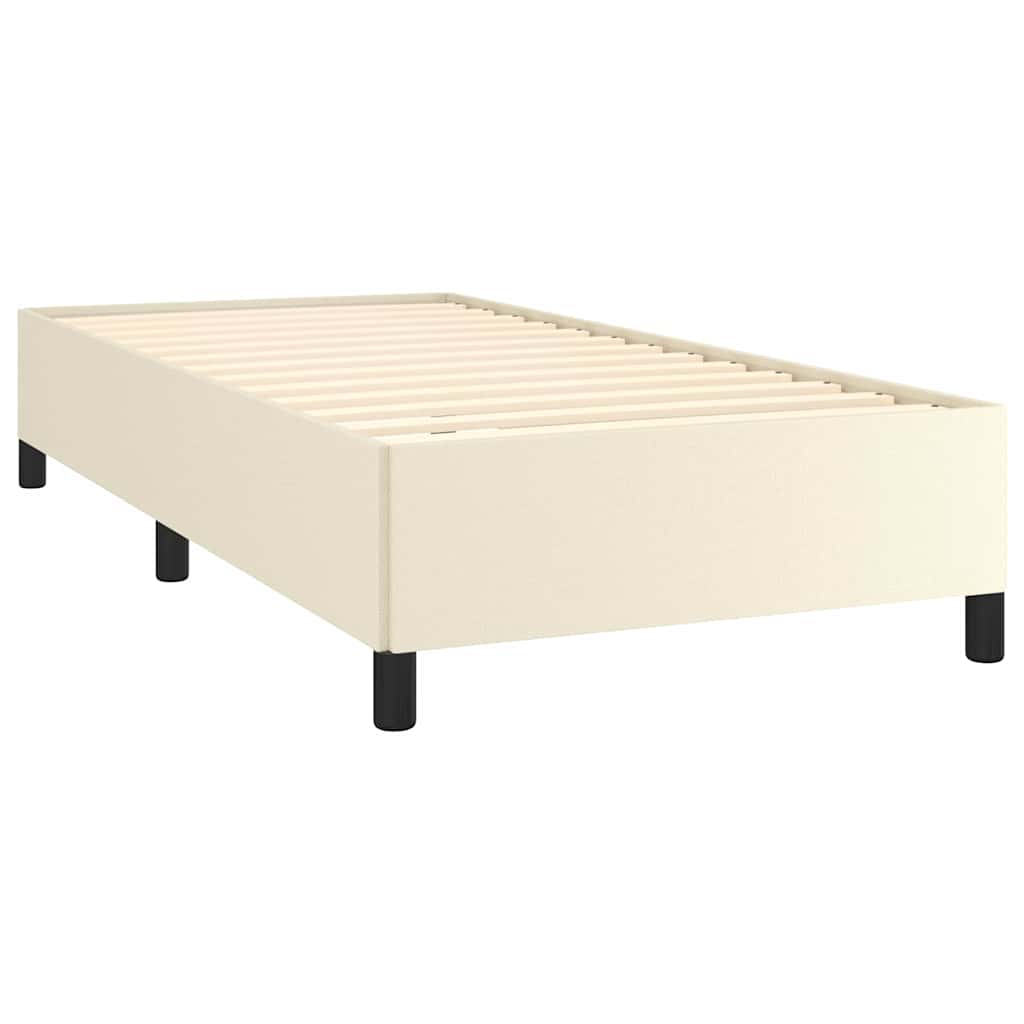 Vidaxl bedframe kunstleer crèmekleurig 90x200 cm