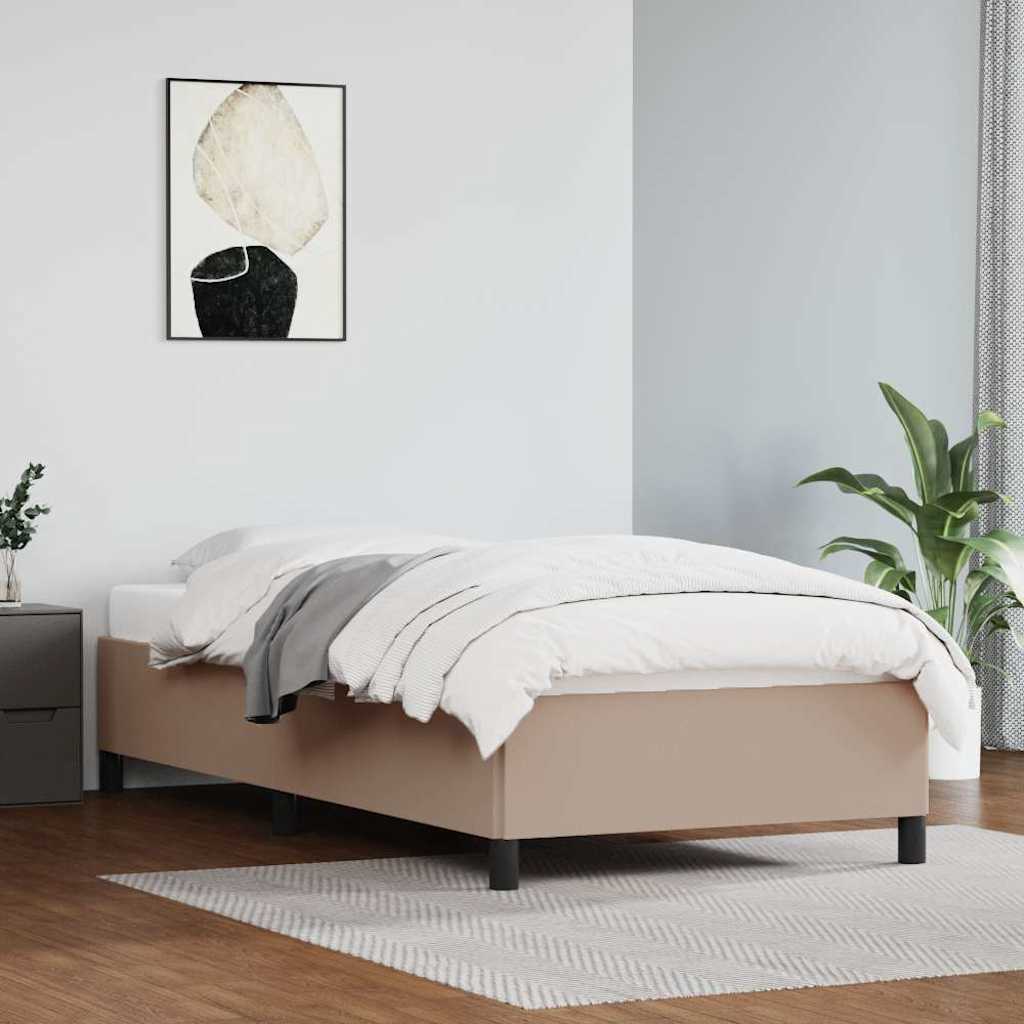 Vidaxl bedframe kunstleer cappuccinokleurig 90x200 cm