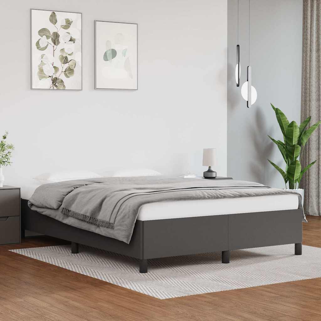 Vidaxl bedframe kunstleer grijs 140x190 cm