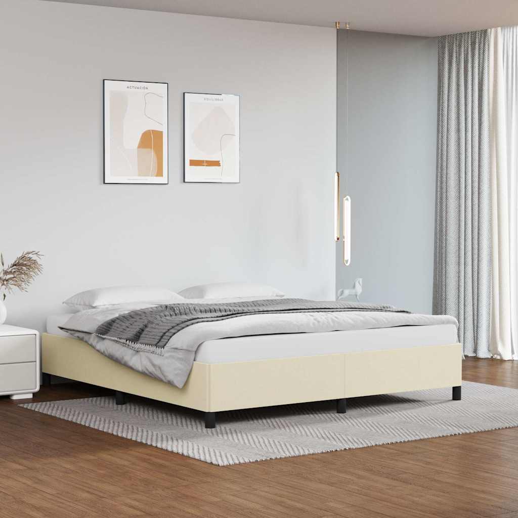 Vidaxl bedframe kunstleer crèmekleurig 160x200 cm