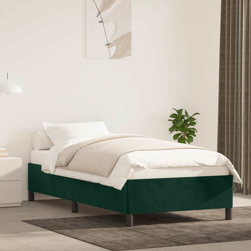 Vidaxl bedframe zonder matras 80x200 cm fluweel donkergroen