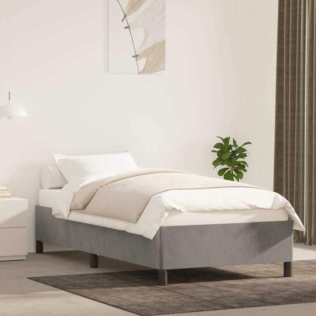 Vidaxl bedframe zonder matras 90x190 cm fluweel lichtgrijs