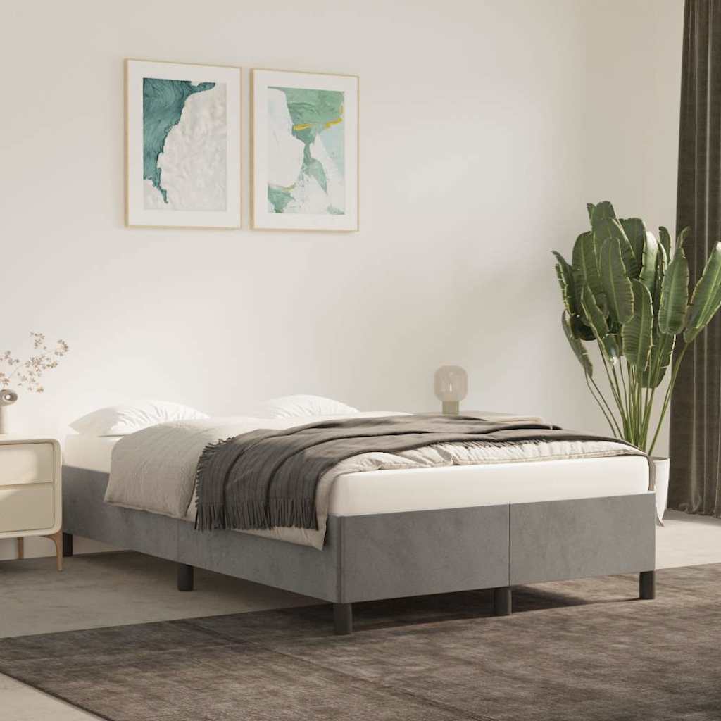 Vidaxl bedframe zonder matras 120x200 cm fluweel lichtgrijs
