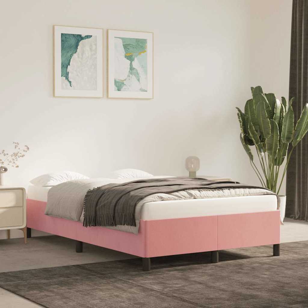 Vidaxl bedframe fluweel roze 120x200 cm