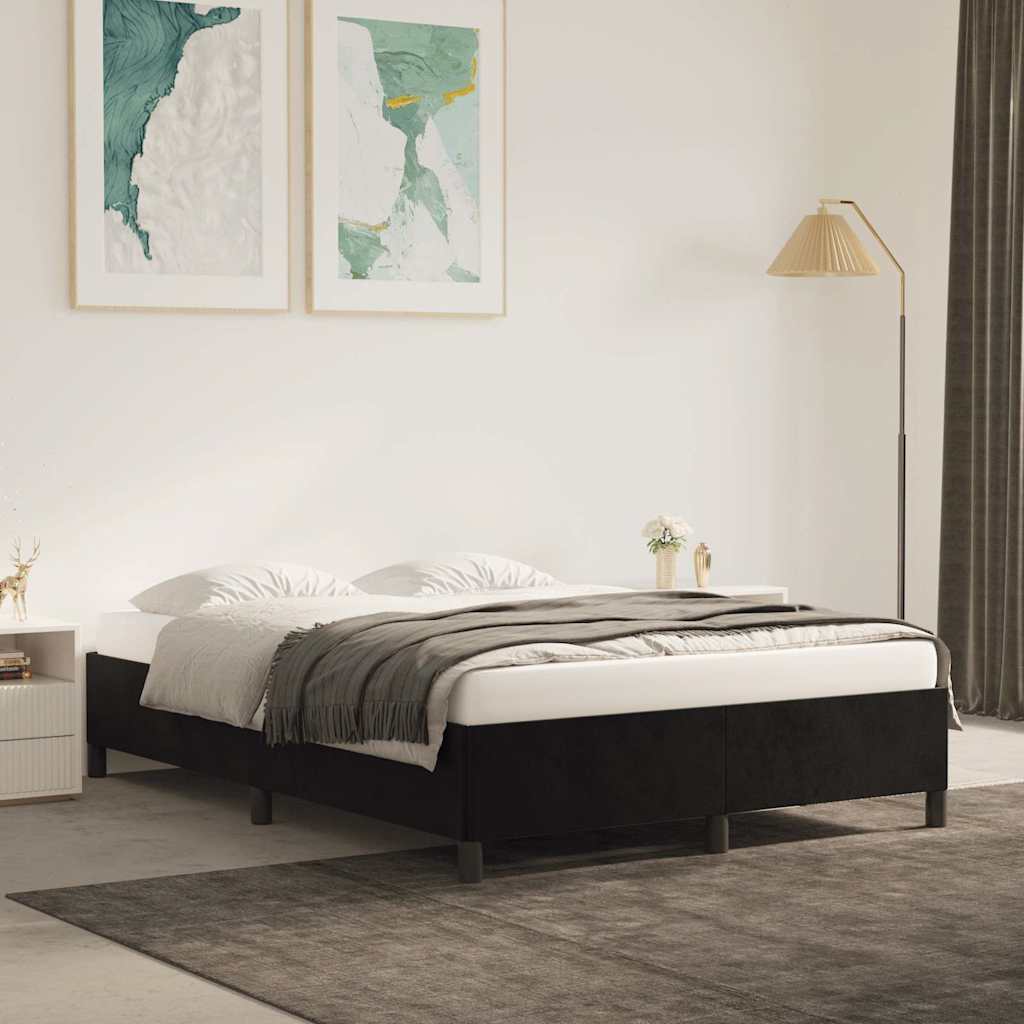 Vidaxl bedframe zonder matras 140x200 cm fluweel zwart