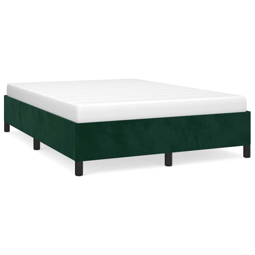 Vidaxl bedframe zonder matras 140x200 cm fluweel donkergroen