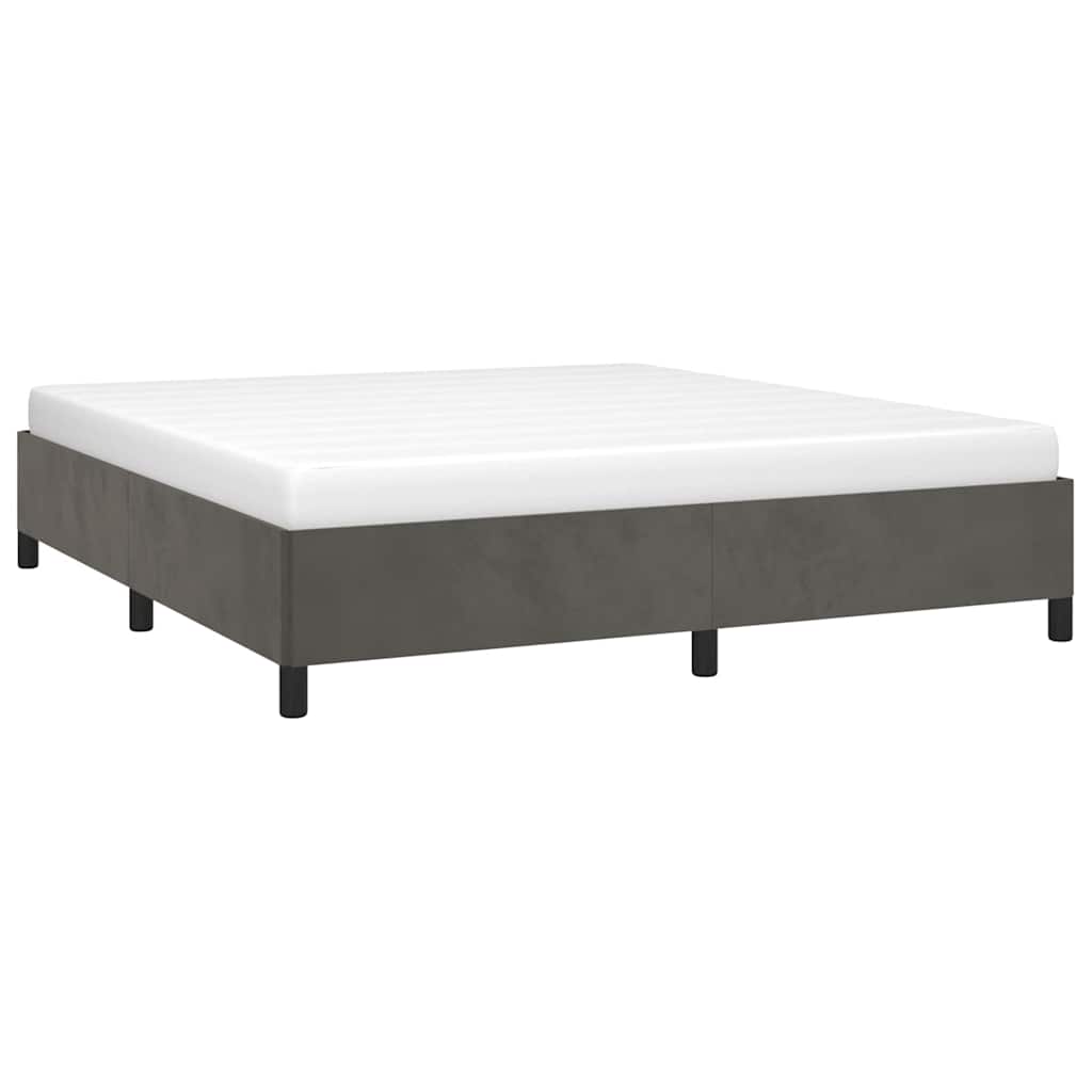 Vidaxl bedframe zonder matras 160x200 cm fluweel donkergrijs
