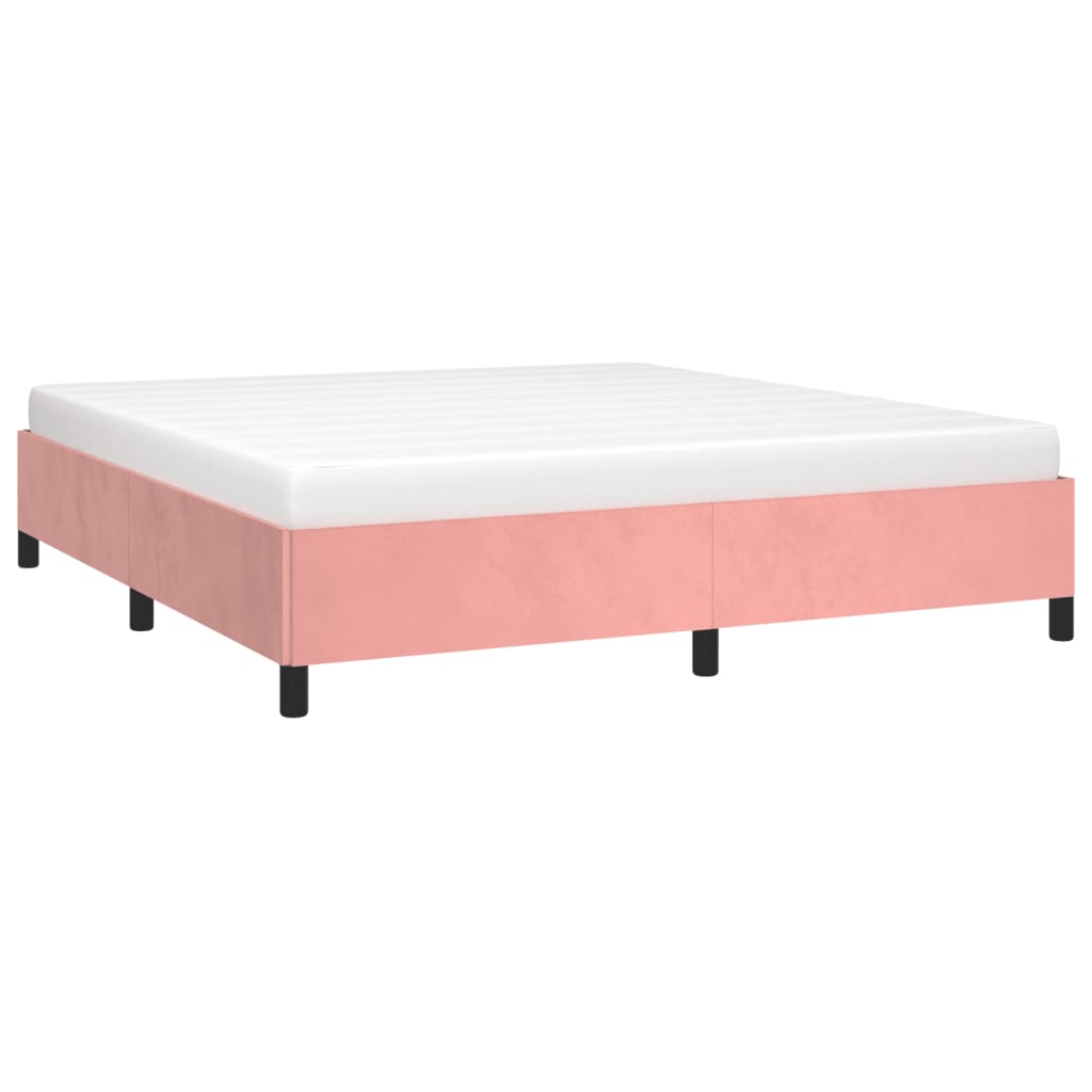 Vidaxl bedframe fluweel roze 160x200 cm