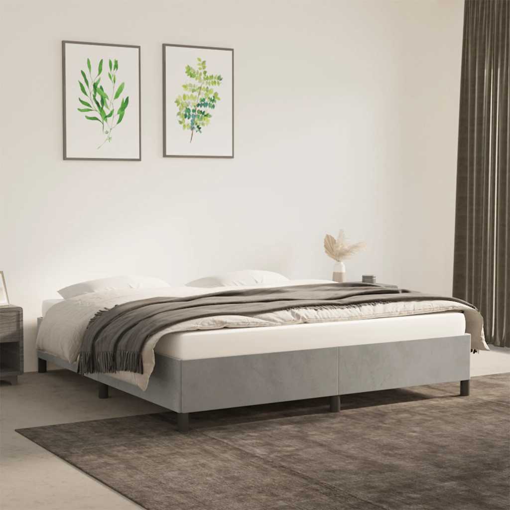 Vidaxl bedframe zonder matras 180x200 cm fluweel lichtgrijs