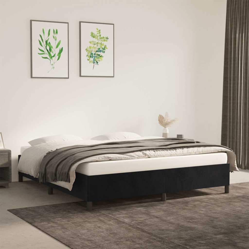 Vidaxl bedframe zonder matras 180x200 cm fluweel zwart