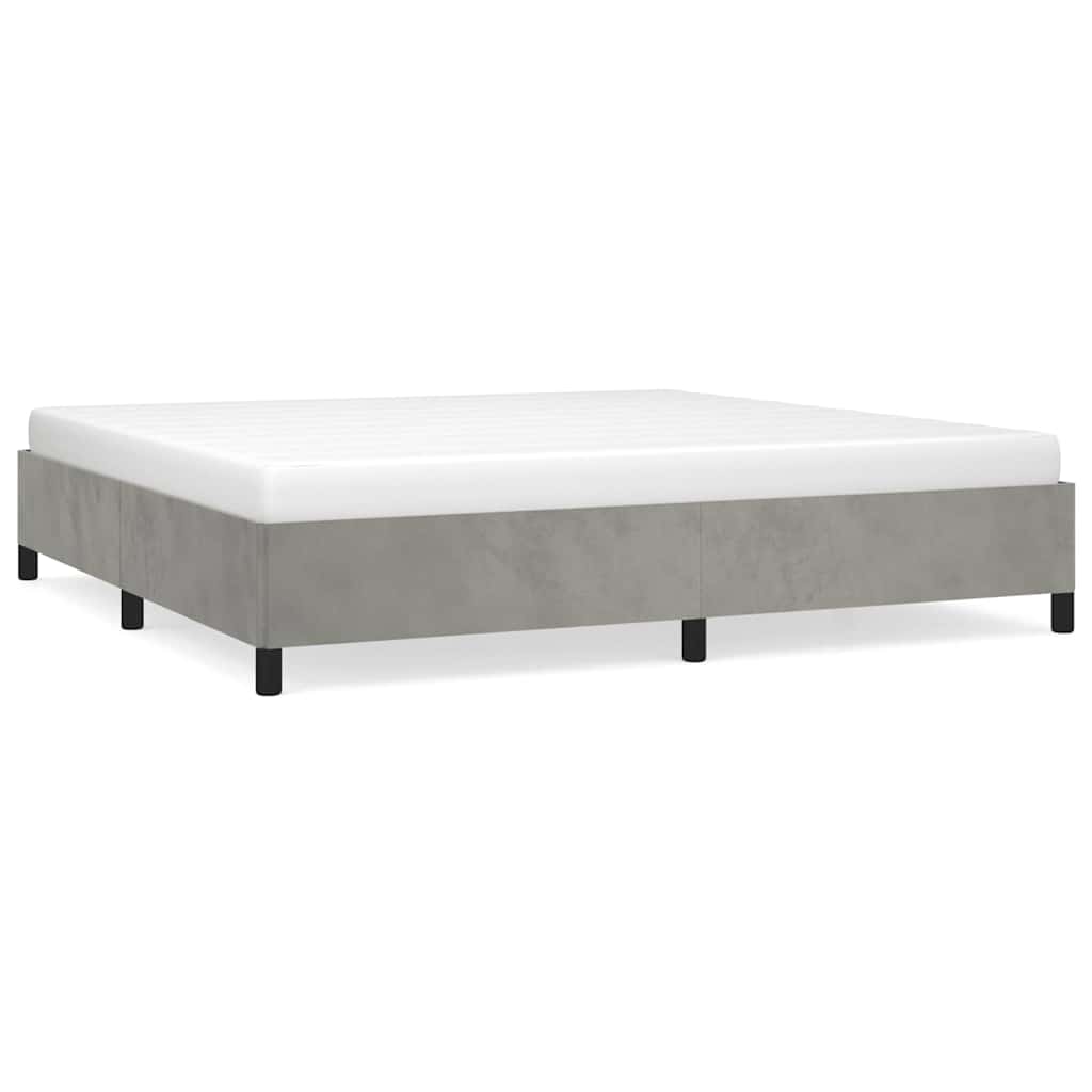 Vidaxl bedframe zonder matras 200x200 cm fluweel lichtgrijs