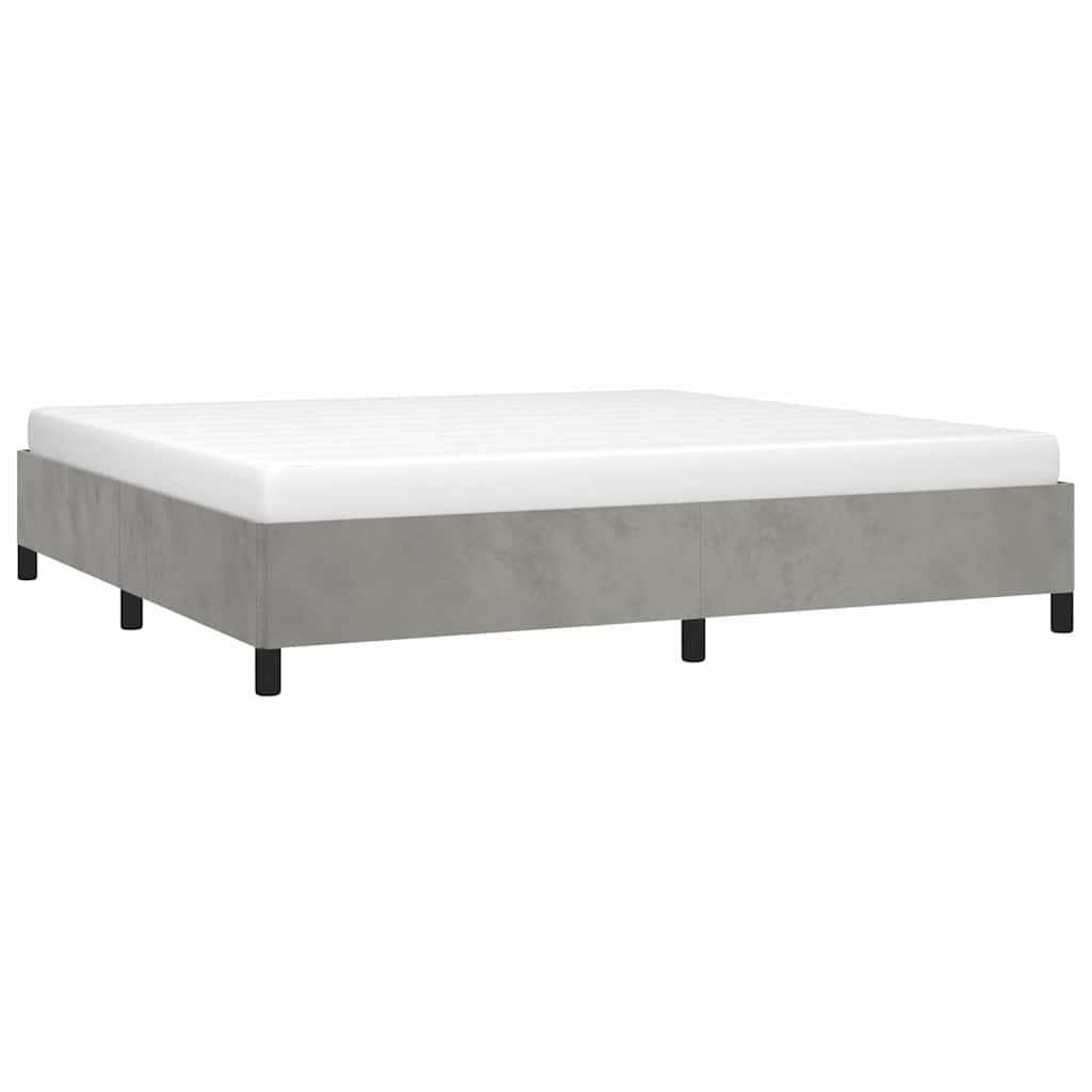 Vidaxl bedframe zonder matras 200x200 cm fluweel lichtgrijs