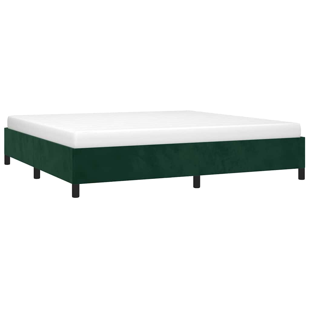 Vidaxl bedframe zonder matras 200x200 cm fluweel donkergroen