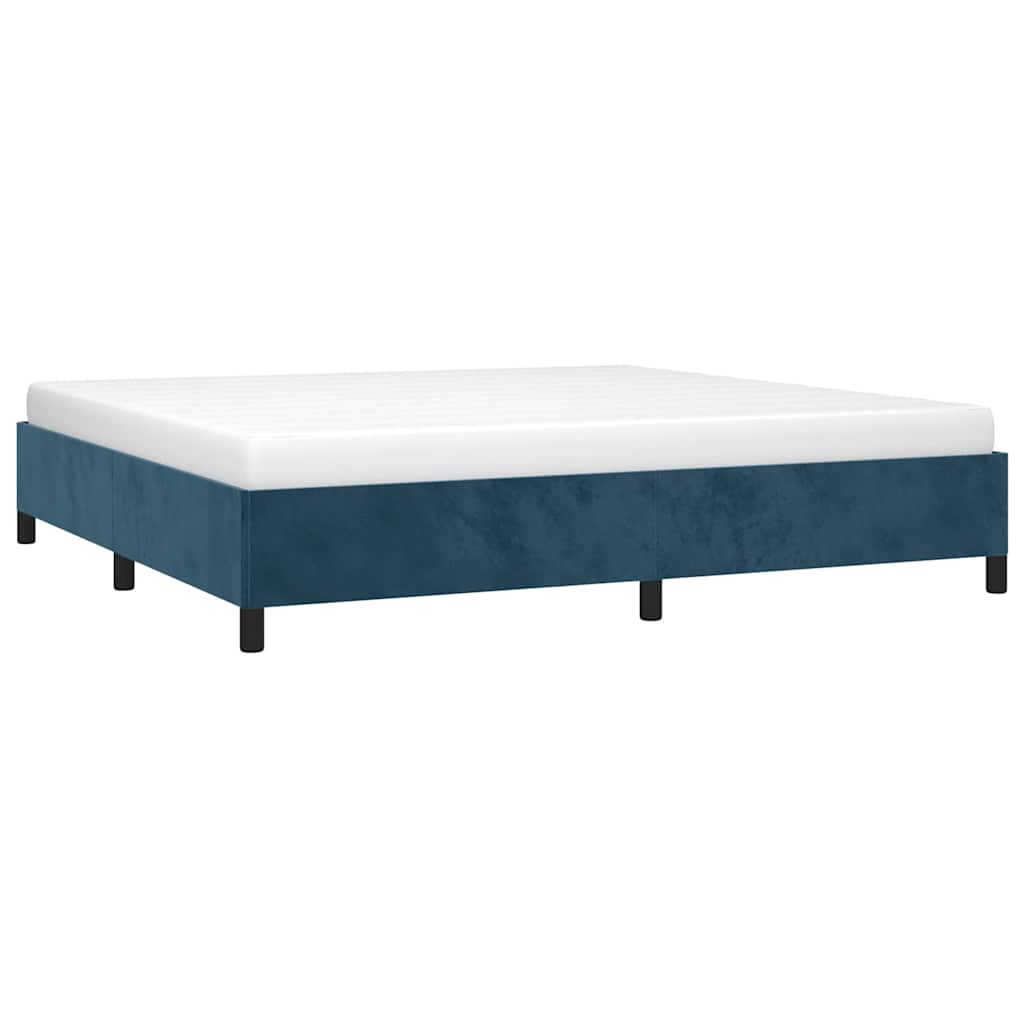 Vidaxl bedframe zonder matras 200x200 cm fluweel donkerblauw
