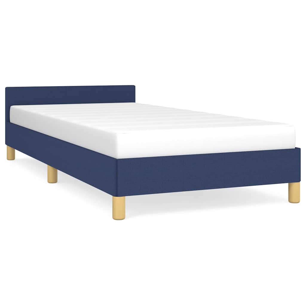 Vidaxl bedframe met hoofdeinde zonder matras 80x200 cm stof blauw