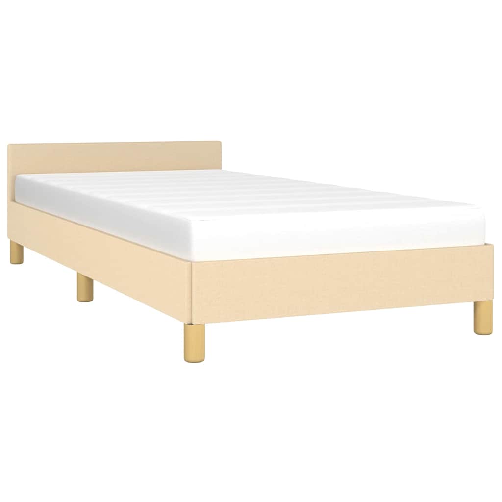Vidaxl bedframe met hoofdeinde zonder matras 90x190 cm stof crème