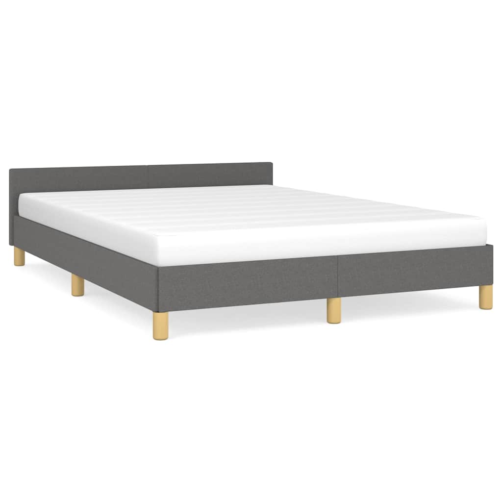 Vidaxl bedframe zonder matras stof donkergrijs 140x190 cm