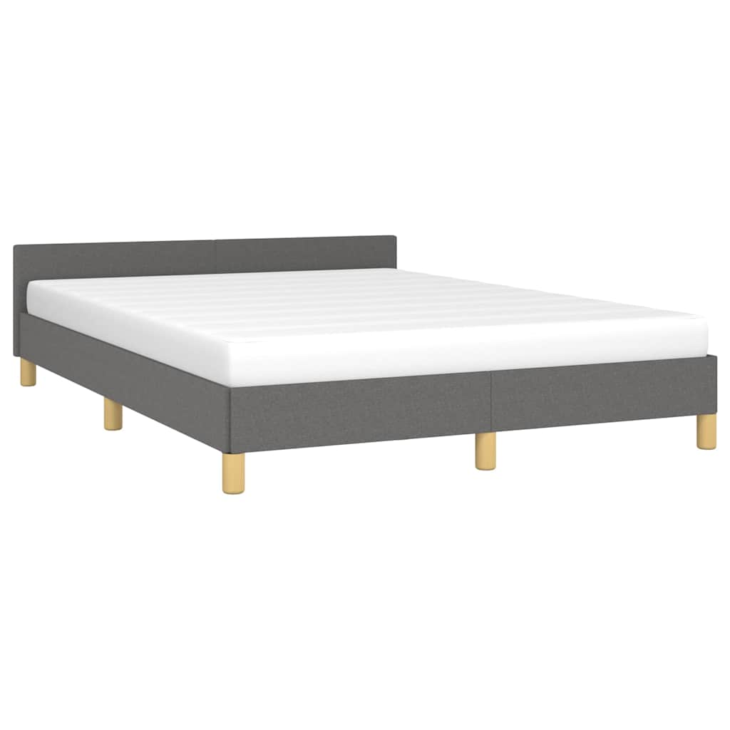 Vidaxl bedframe zonder matras stof donkergrijs 140x190 cm