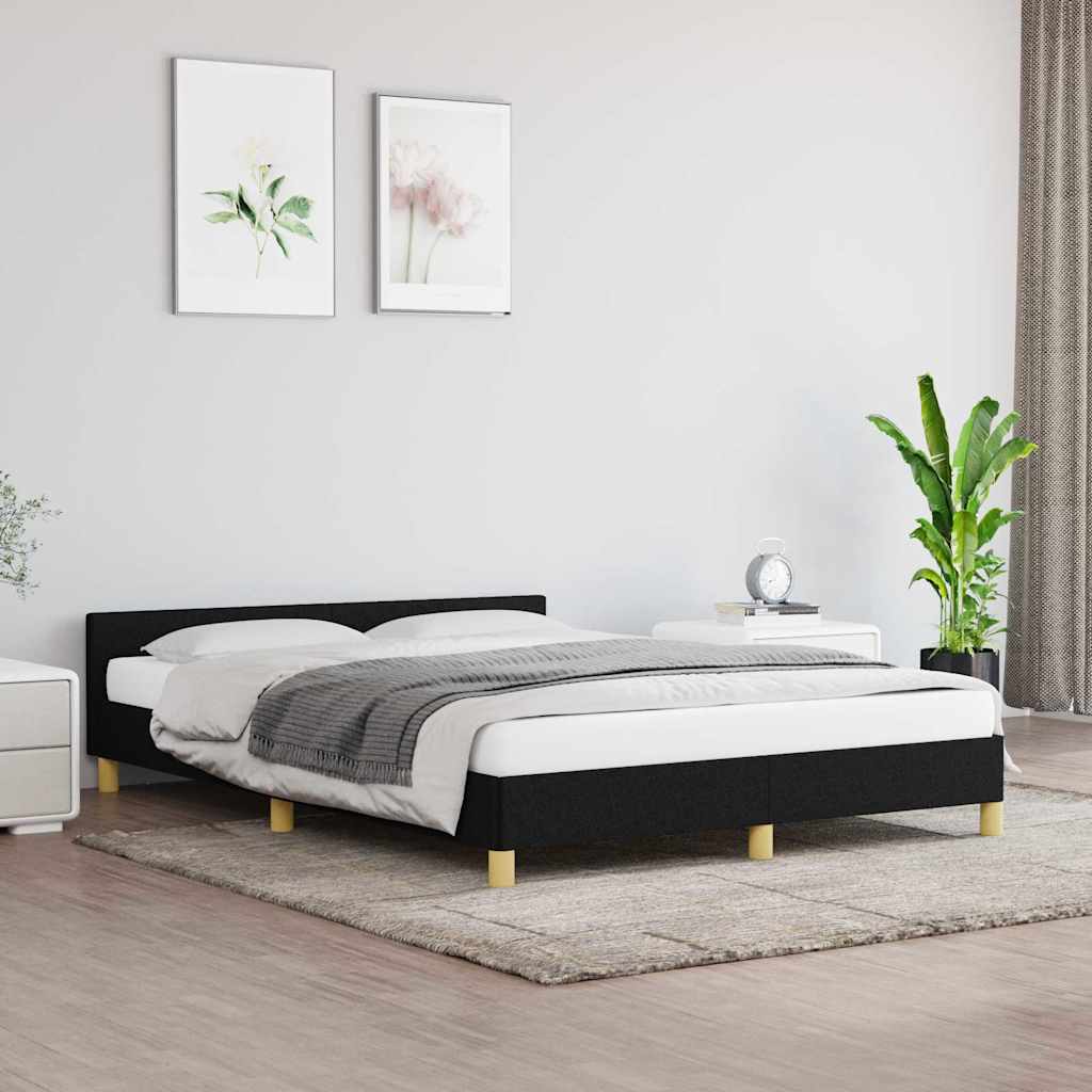 Vidaxl bedframe zonder matras stof zwart 140x200 cm
