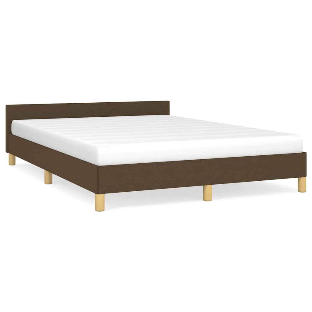 Vidaxl bedframe zonder matras stof donkerbruin 140x200 cm