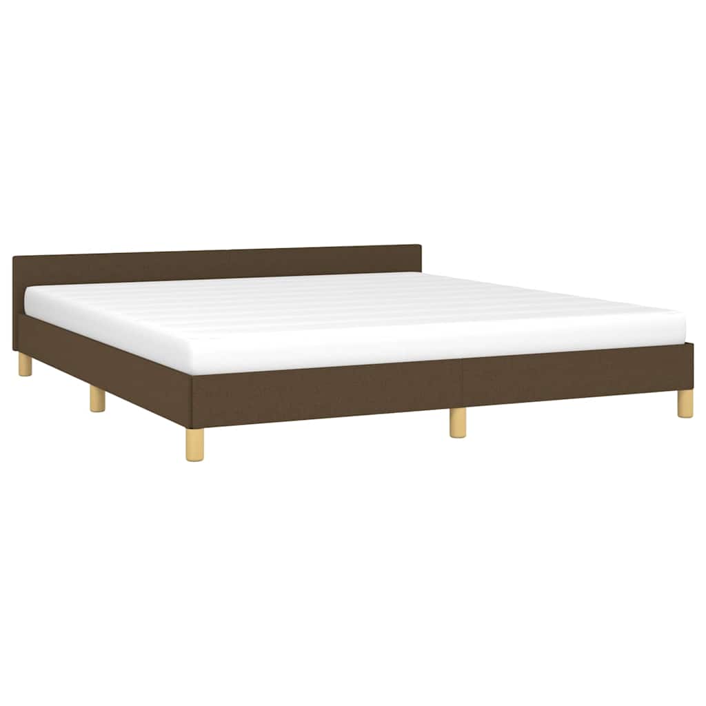 Vidaxl bedframe zonder matras stof donkerbruin 160x200 cm