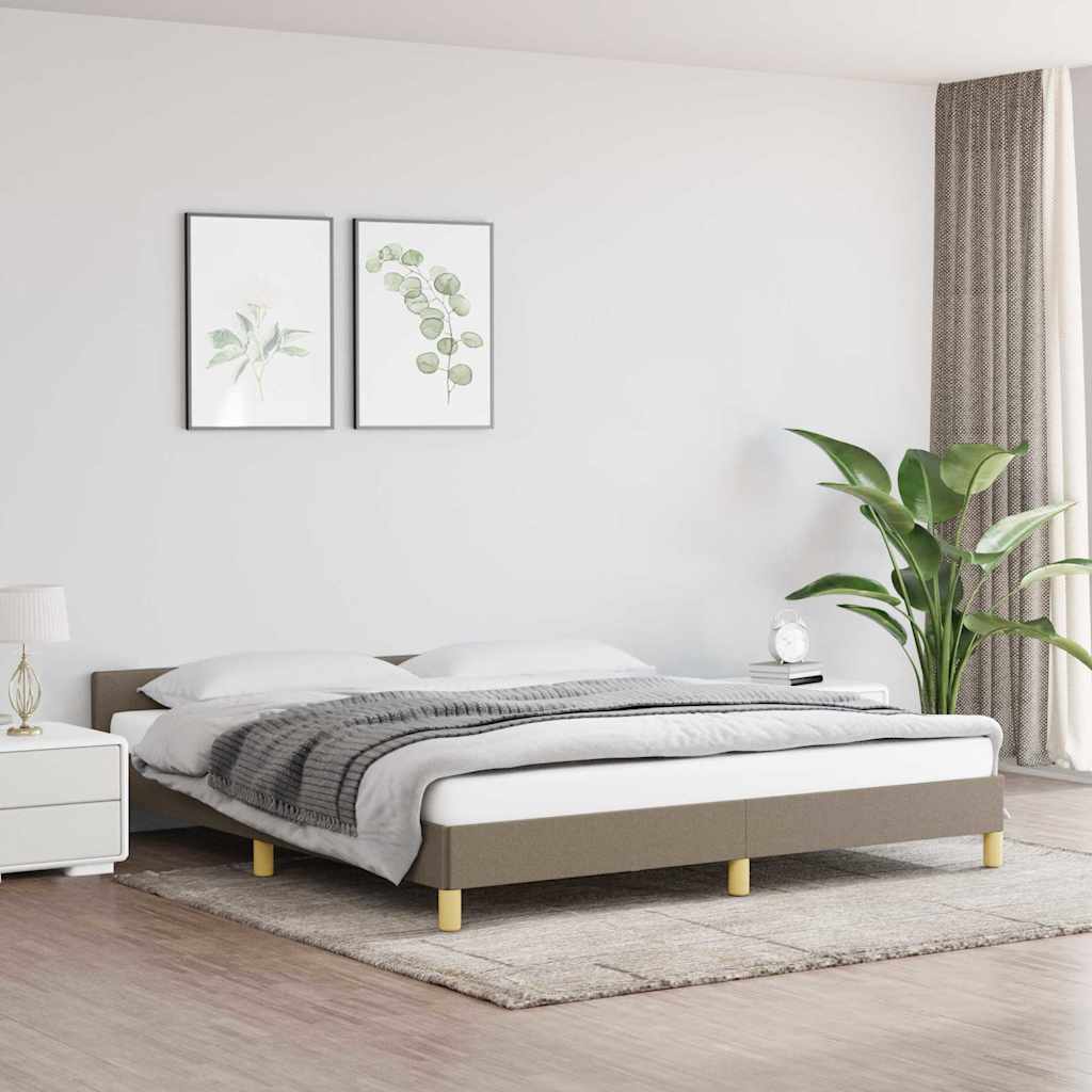 Vidaxl bedframe zonder matras stof taupe 160x200 cm
