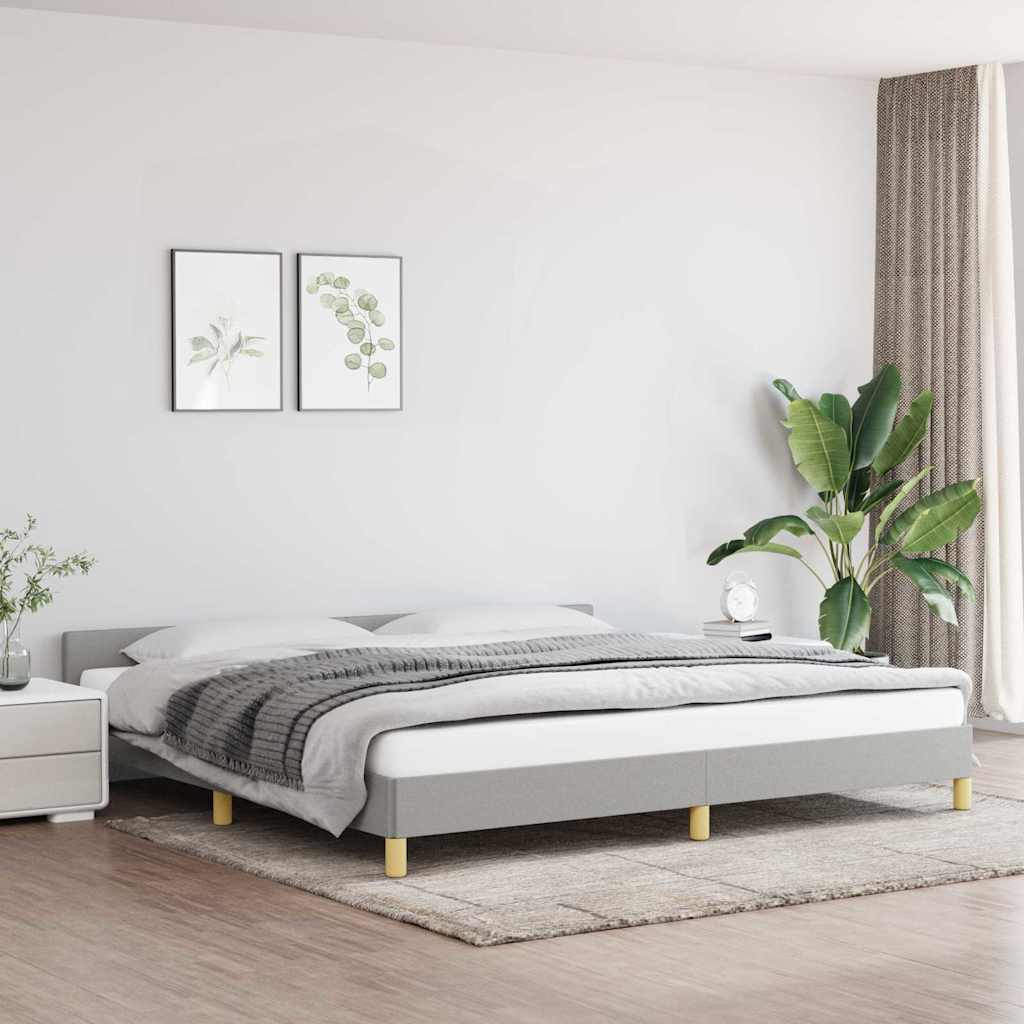 Vidaxl bedframe zonder matras stof lichtgrijs 200x200 cm