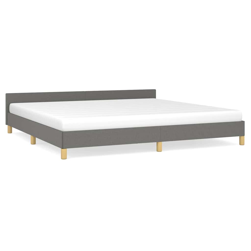 Vidaxl bedframe zonder matras stof donkergrijs 200x200 cm
