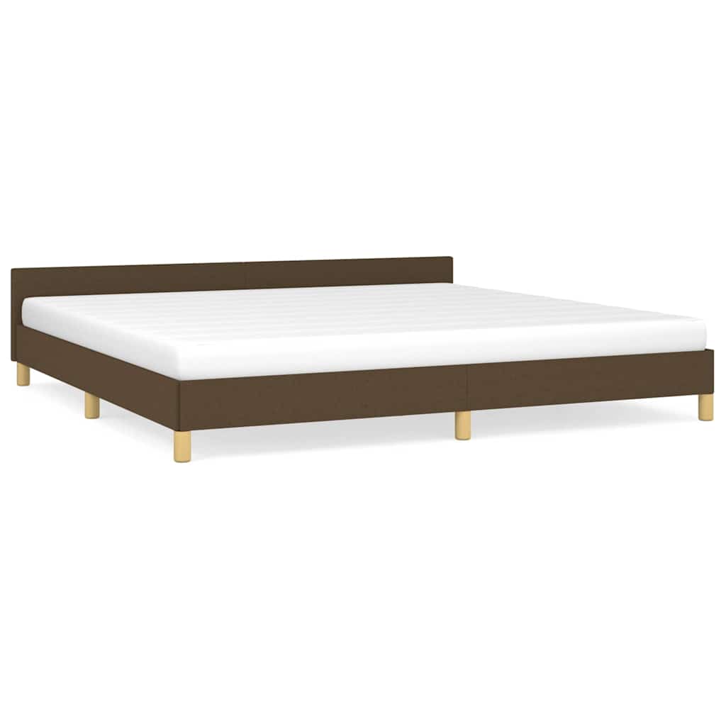 Vidaxl bedframe zonder matras stof donkerbruin 200x200 cm
