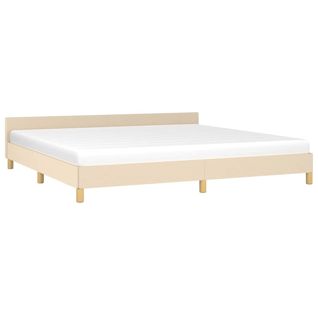 Vidaxl bedframe zonder matras stof crèmekleurig 200x200 cm