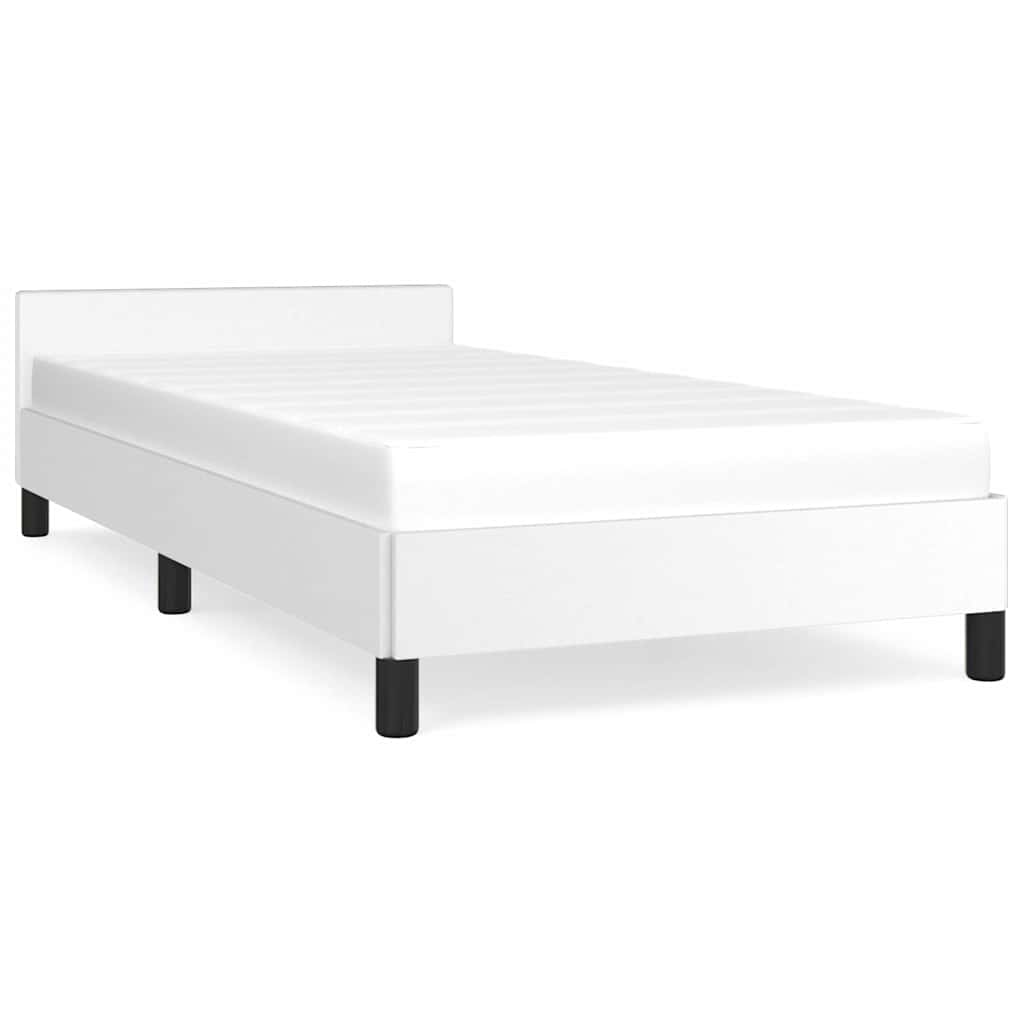 Vidaxl bedframe met hoofdeinde zonder matras 90x190 cm wit