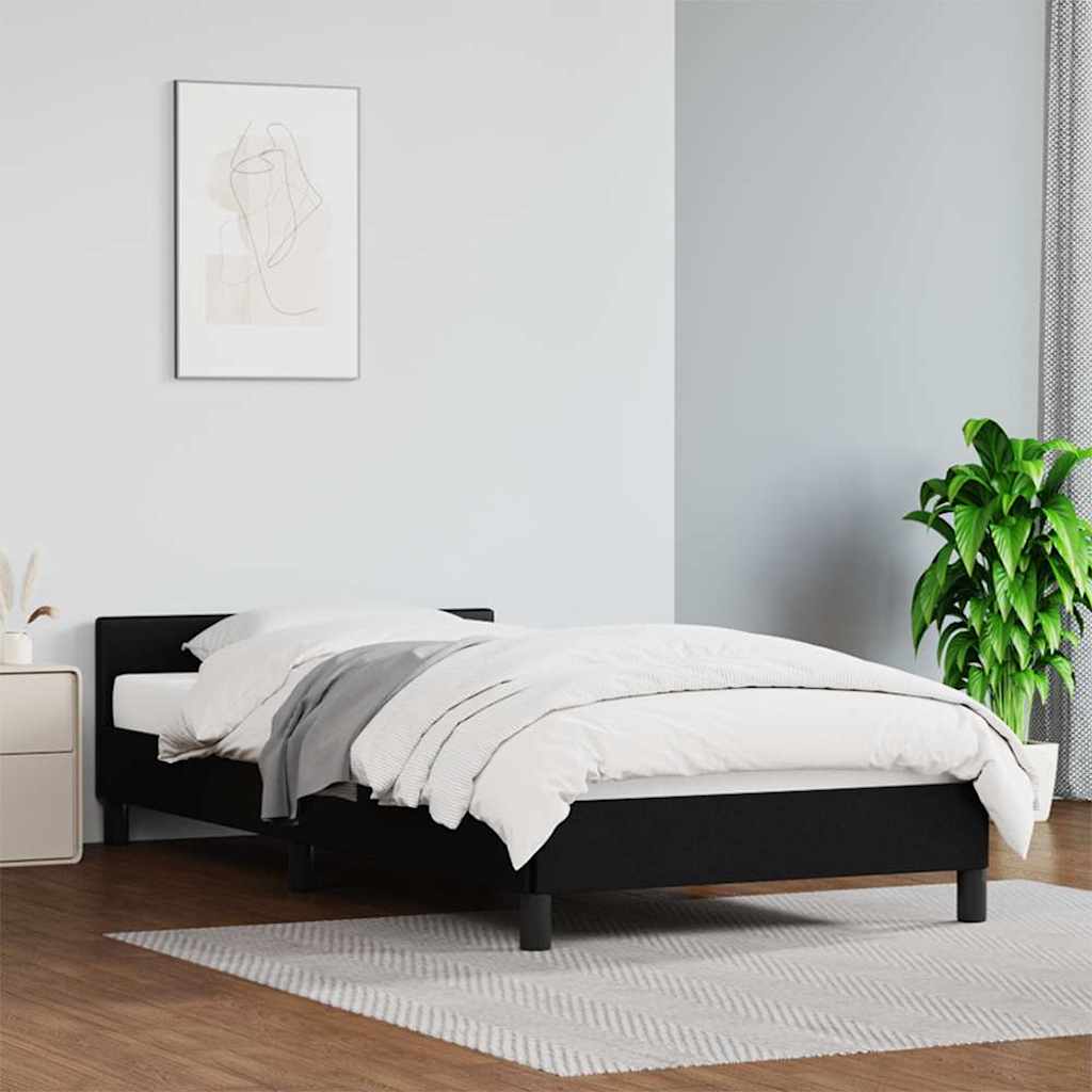 Vidaxl bedframe met hoofdeinde zonder matras 90x200 cm zwart