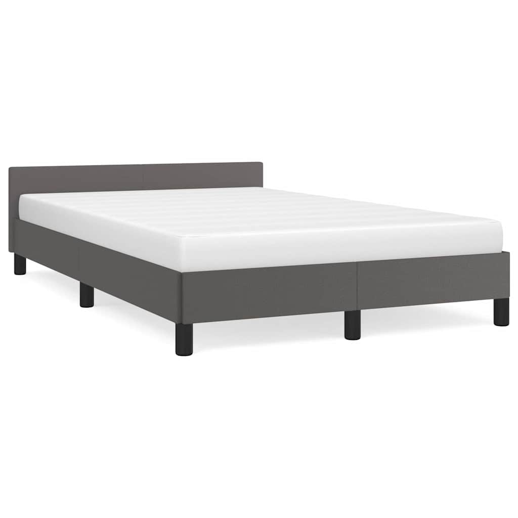 Vidaxl bedframe met hoofdeinde zonder matras 120x200 cm grijs