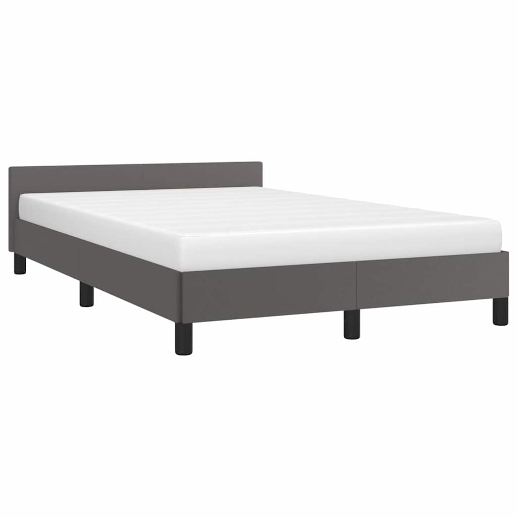 Vidaxl bedframe met hoofdeinde zonder matras 120x200 cm grijs