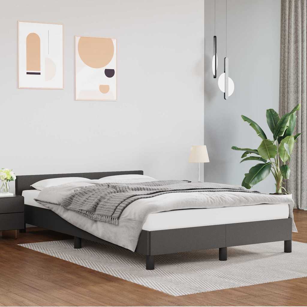 Vidaxl bedframe met hoofdeinde zonder matras 120x200 cm grijs