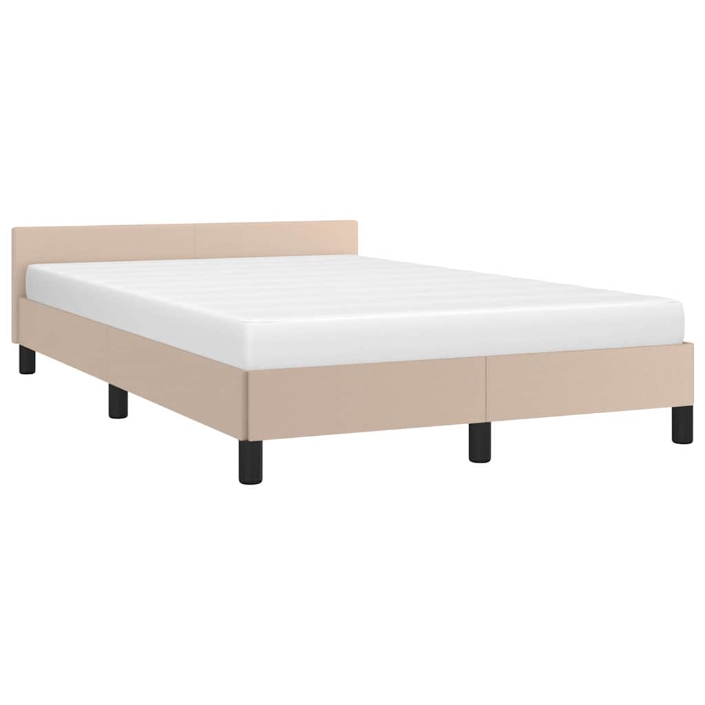 Vidaxl bedframe met hoofdeinde zonder matras cappuccino 120x200 cm