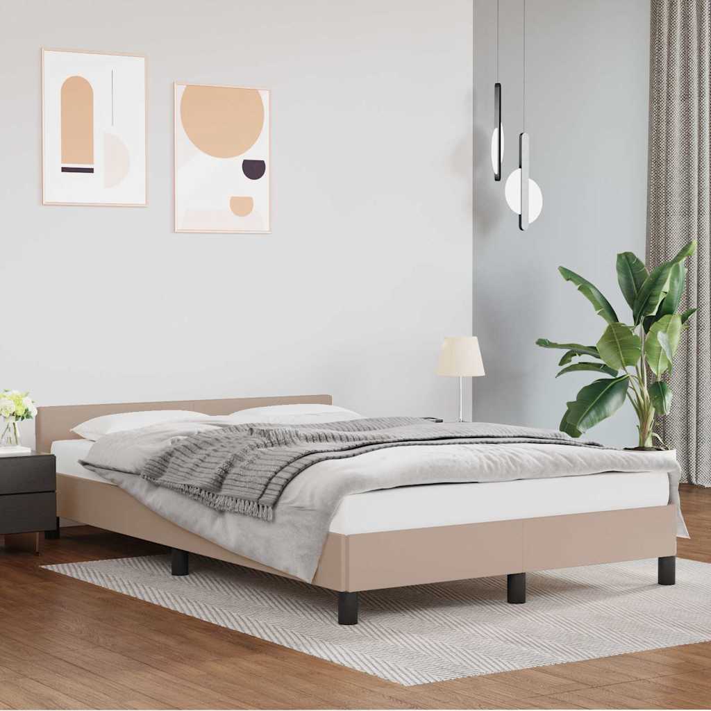 Vidaxl bedframe met hoofdeinde zonder matras cappuccino 120x200 cm