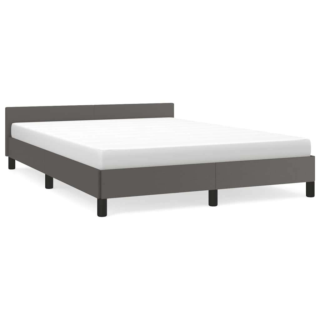 Vidaxl bedframe met hoofdeinde zonder matras 140x190 cm grijs