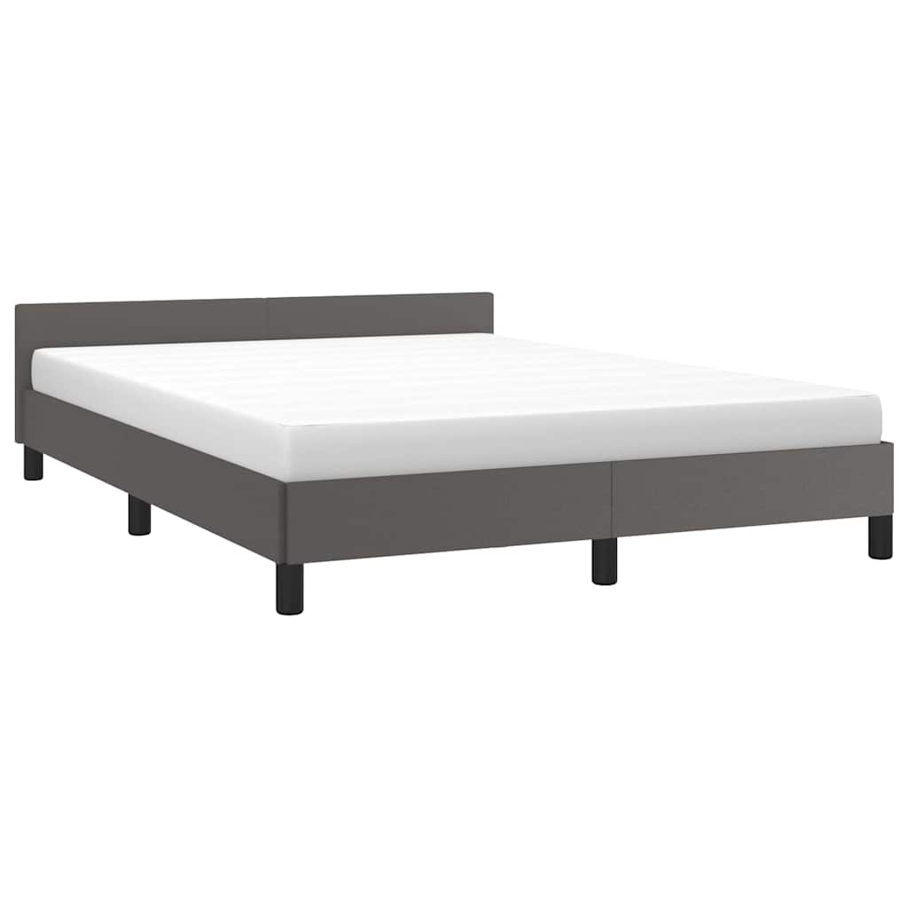 Vidaxl bedframe met hoofdeinde zonder matras 140x190 cm grijs