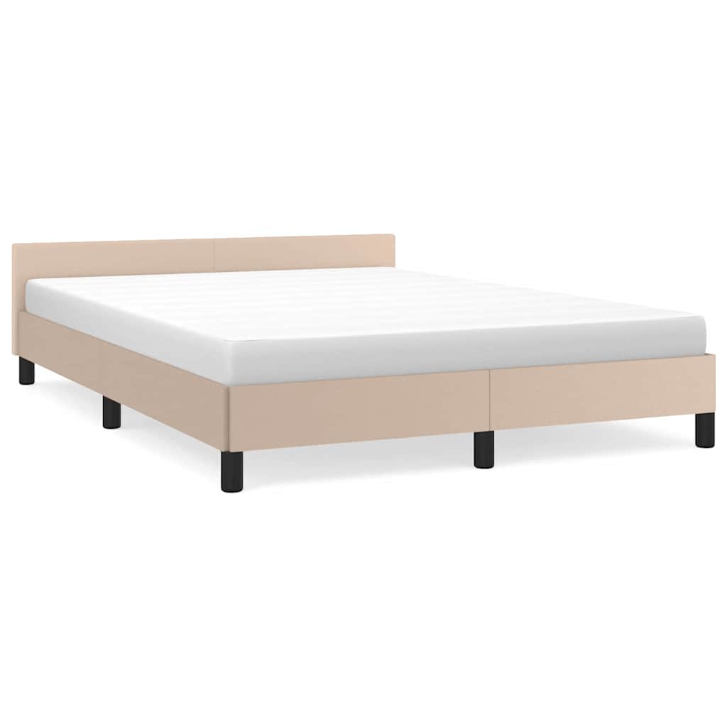 Vidaxl bedframe met hoofdeinde zonder matras cappuccino 140x190 cm