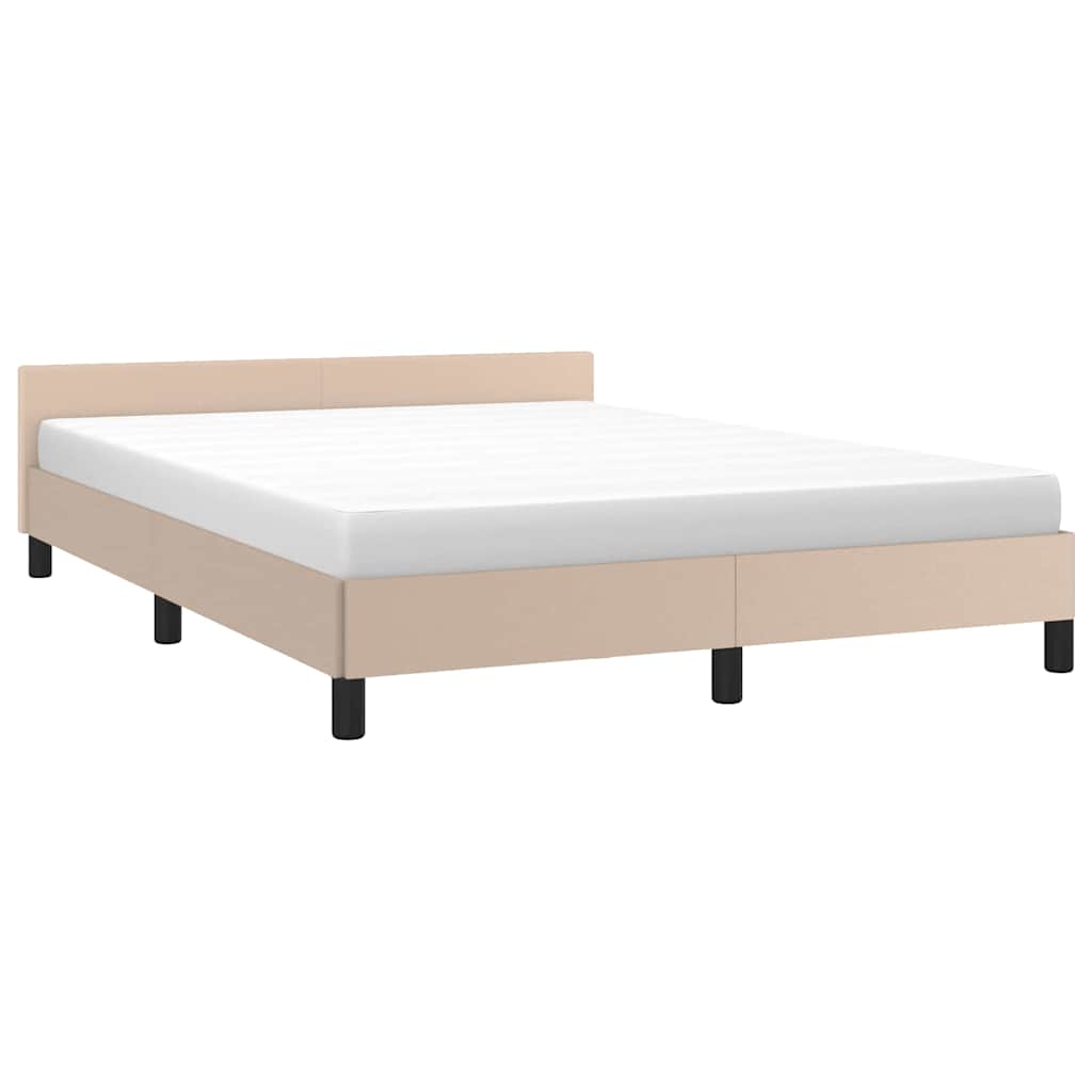 Vidaxl bedframe met hoofdeinde zonder matras cappuccino 140x190 cm