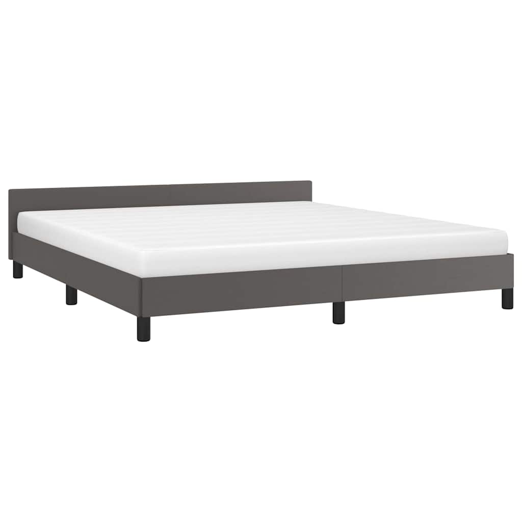 Vidaxl bedframe met hoofdeinde zonder matras 160x200 cm grijs