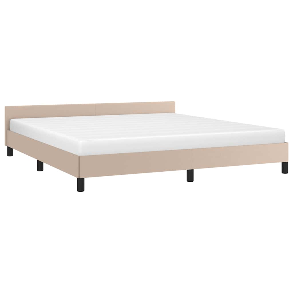 Vidaxl bedframe met hoofdeinde zonder matras cappuccino 160x200 cm