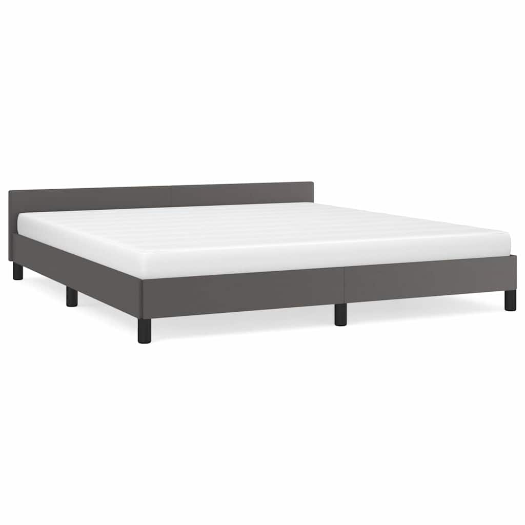 Vidaxl bedframe met hoofdeinde zonder matras 180x200 cm grijs