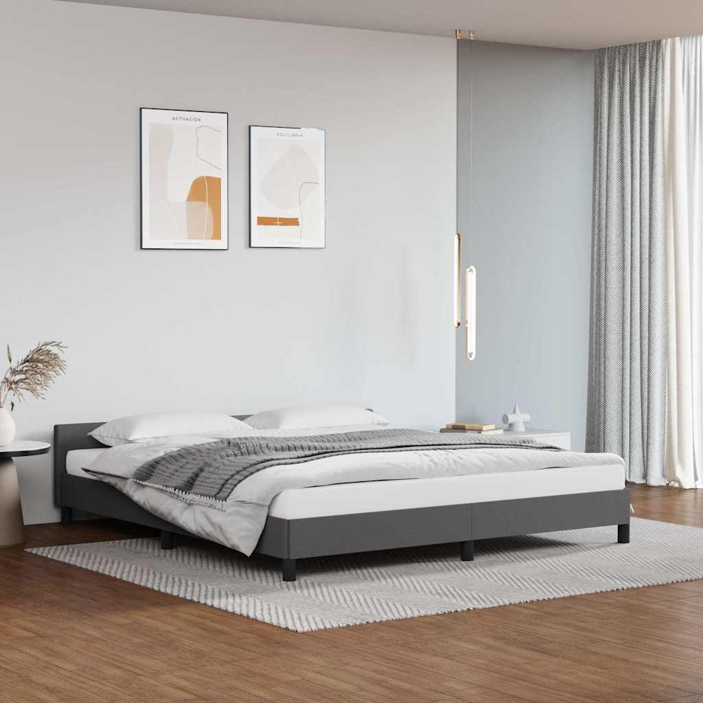 Vidaxl bedframe met hoofdeinde zonder matras 180x200 cm grijs