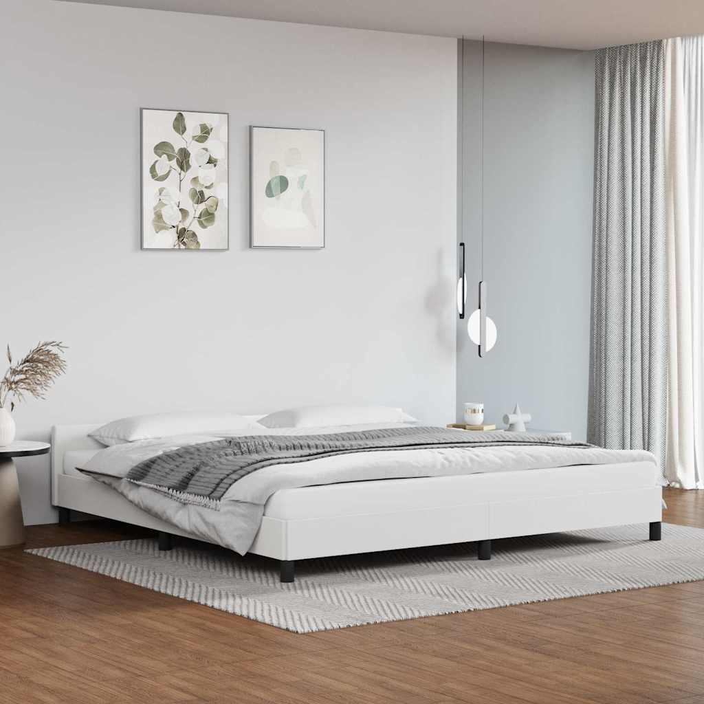 Vidaxl bedframe met hoofdeinde zonder matras 200x200 cm wit
