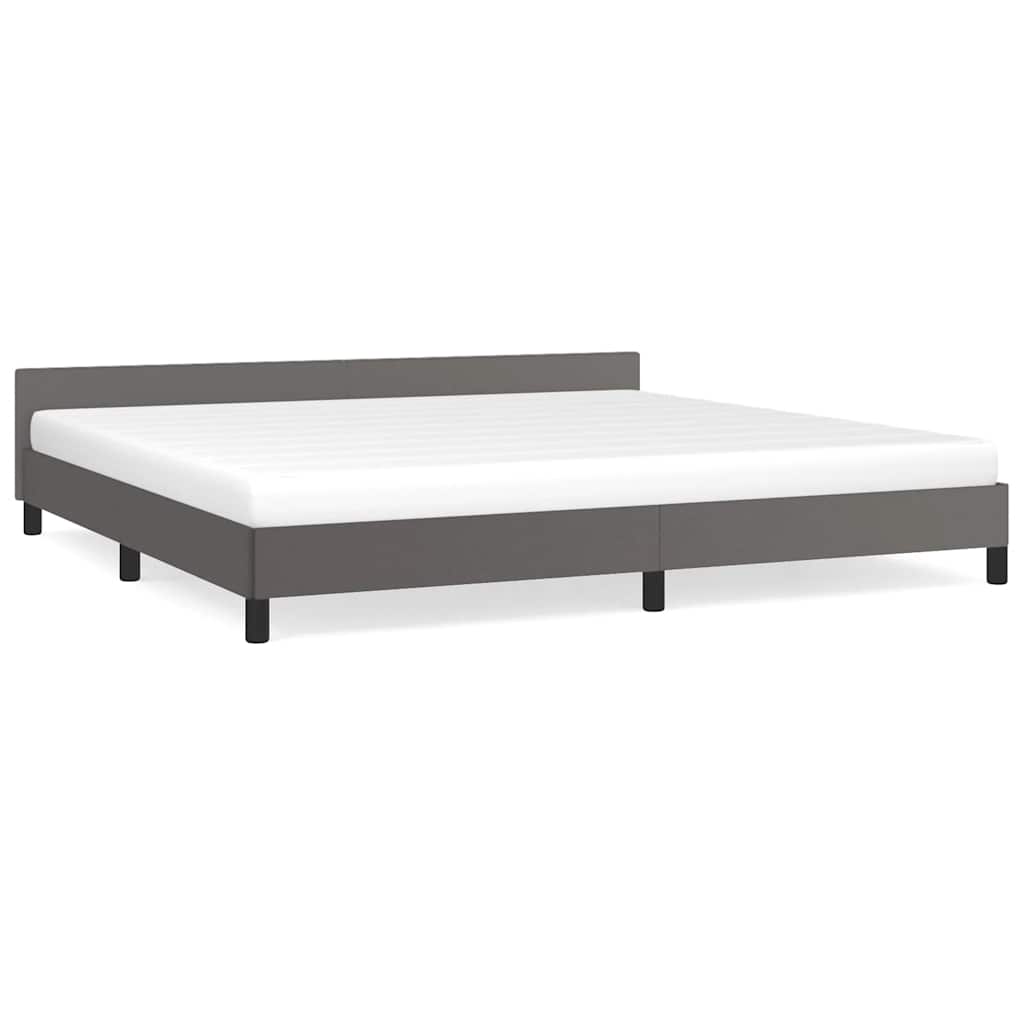 Vidaxl bedframe met hoofdeinde zonder matras 200x200 cm grijs