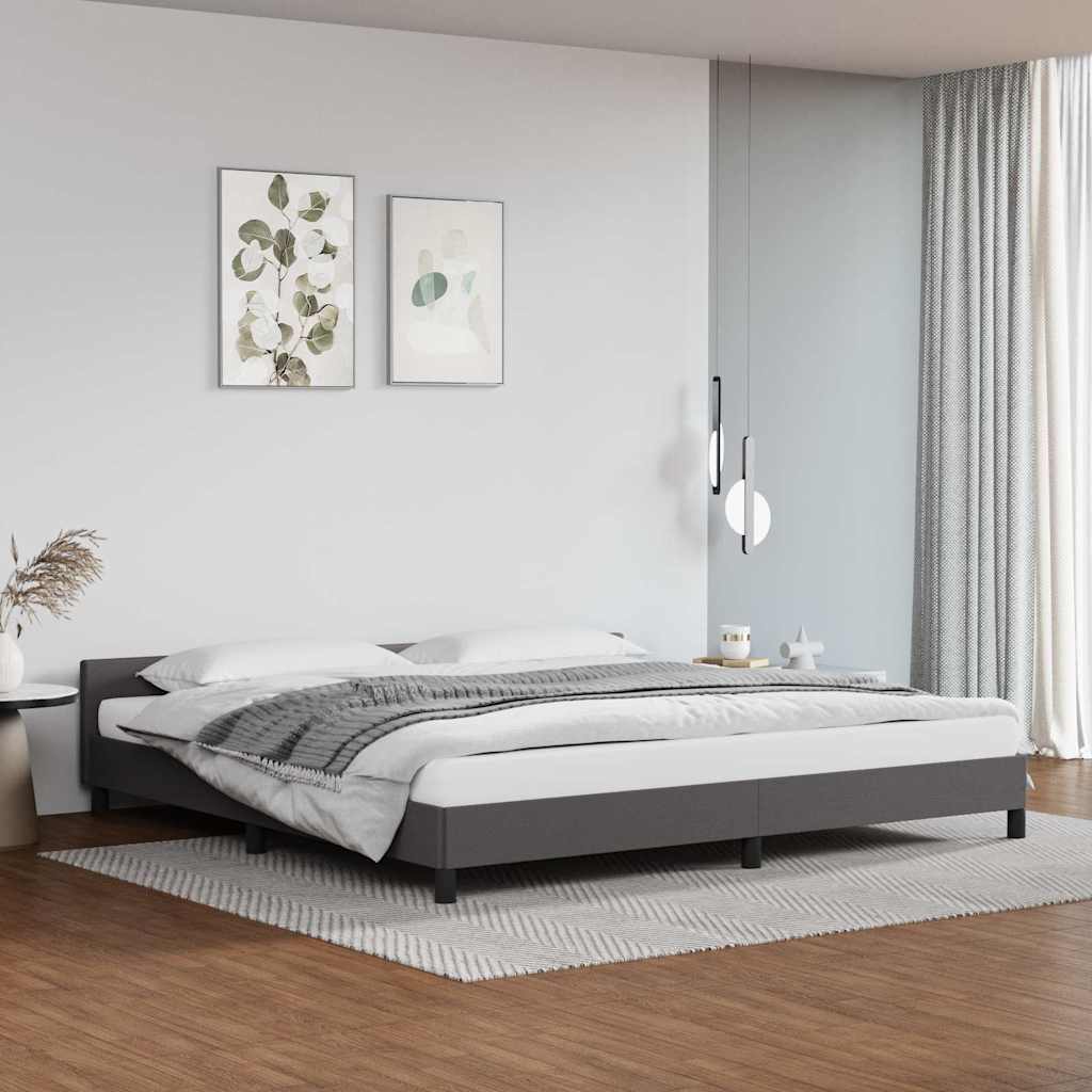 Vidaxl bedframe met hoofdeinde zonder matras 200x200 cm grijs