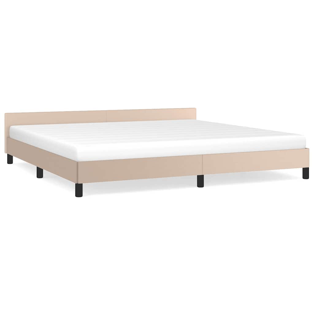 Vidaxl bedframe met hoofdeinde zonder matras cappuccino 200x200 cm