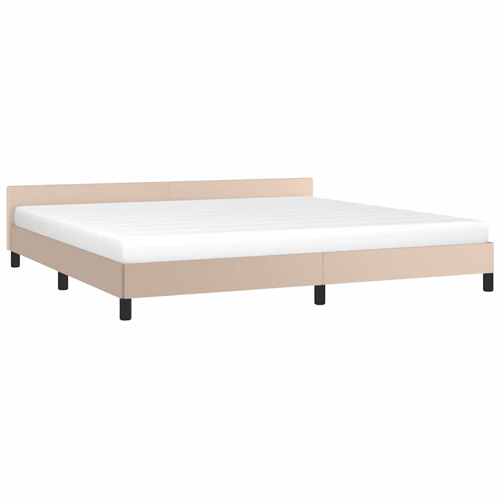 Vidaxl bedframe met hoofdeinde zonder matras cappuccino 200x200 cm